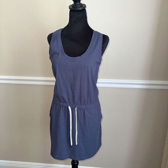 Zella Gwen Ponte Knit Blue light navy  soft Tank Tie waste Dress Sz XS Nordstrom - Picture 1 of 8